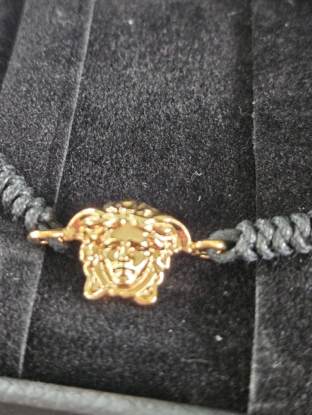 Versace Medusa Black And Gold Adjustable Bracelet - Picture 2 of 6